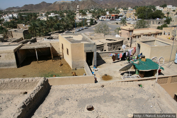 тоже Bahla, слева на крыше пасутся козлы, справа обеденный стол и постирочная))) Маскат, Оман