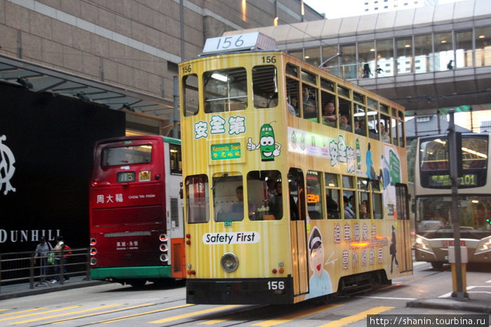 Двухэтажный трамвай Гонконг