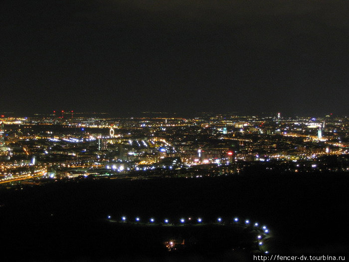 Ночная Вена с высоты Вена, Австрия