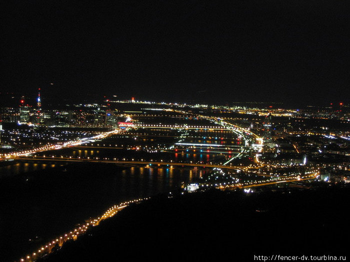 Ночная Вена с высоты Вена, Австрия