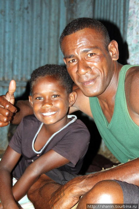 Отец с сыном Остров Вити-Леву, Фиджи