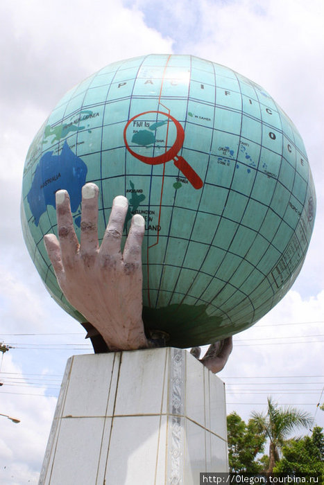 Глобус, где обозначенно- Фиджи здесь Остров Вити-Леву, Фиджи