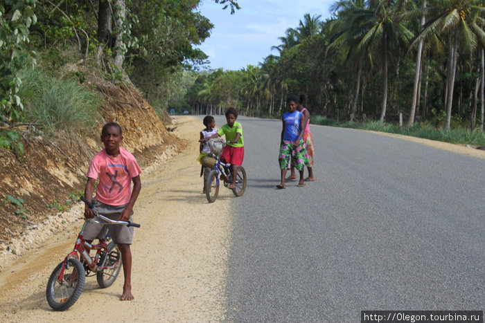 Молодёжь приветствует путешественников Остров Эфате, Вануату