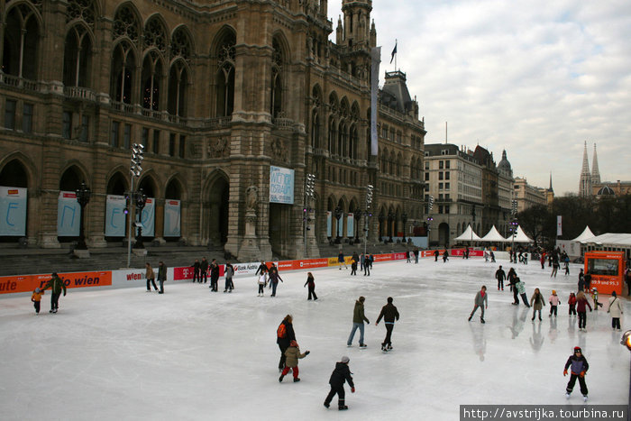 Ратушная площадь зимой Вена, Австрия