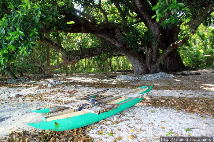 Лодка под деревом Остров Эфате, Вануату