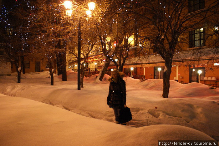 Зимняя Рига ночью Рига, Латвия