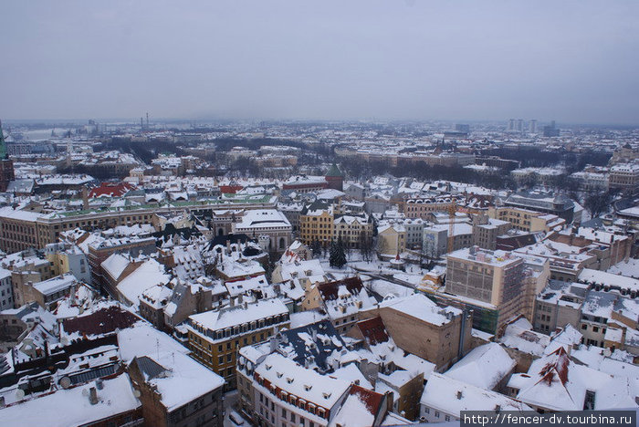 Зимняя Рига с высоты Рига, Латвия