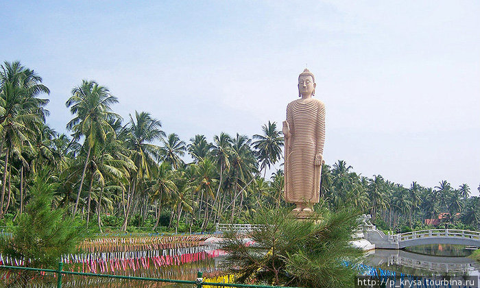 Статуя Будды украшает город Амбалангода, Шри-Ланка