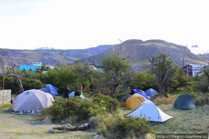 Кемпинг прямо в городе, зачем нужен отель, если есть палатка Лос-Гласьярес Национальный парк, Аргентина
