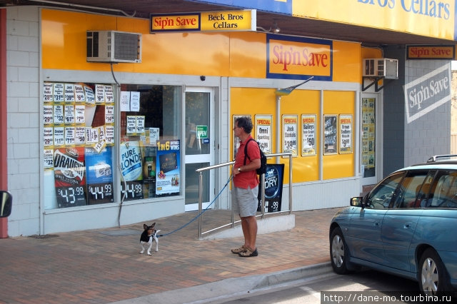 Мужчина с собачкой Стрики-Бей, Австралия