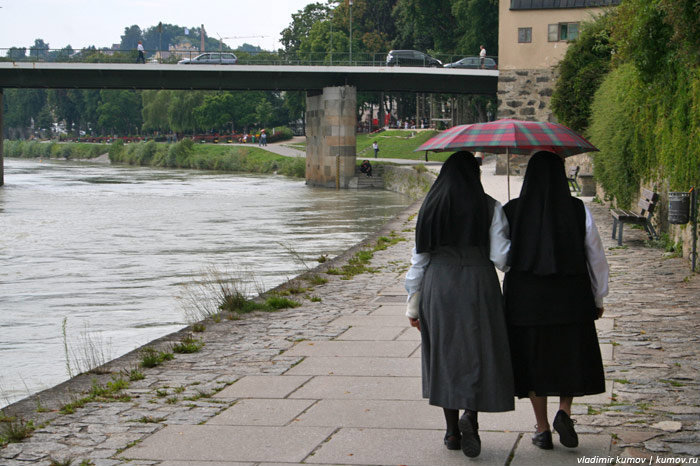 Пассау: место слияния трёх рек Пассау, Германия