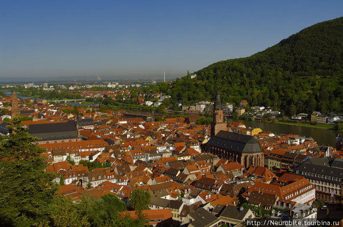 Вид на город со смотровой площадки Хайдельберского замка Гейдельберг, Германия