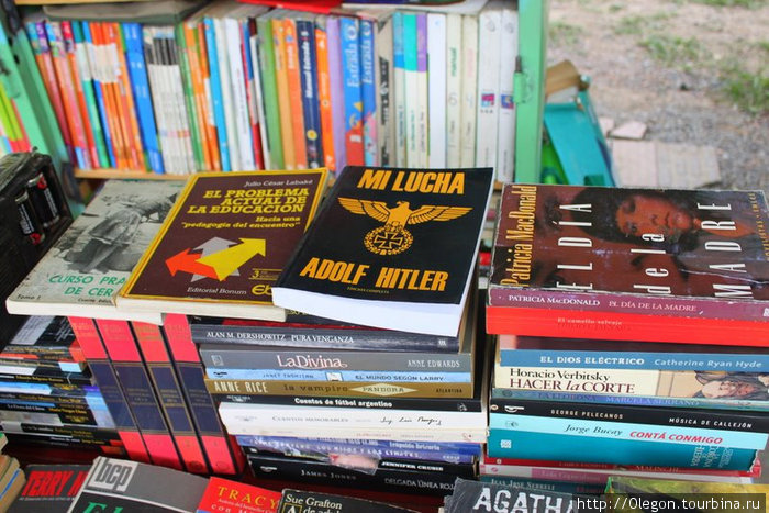 В книжной лавке есть работы разных писателей Сальта, Аргентина