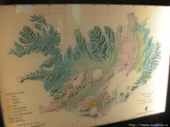 Геологическая карта Исландии Рейкьявик, Исландия