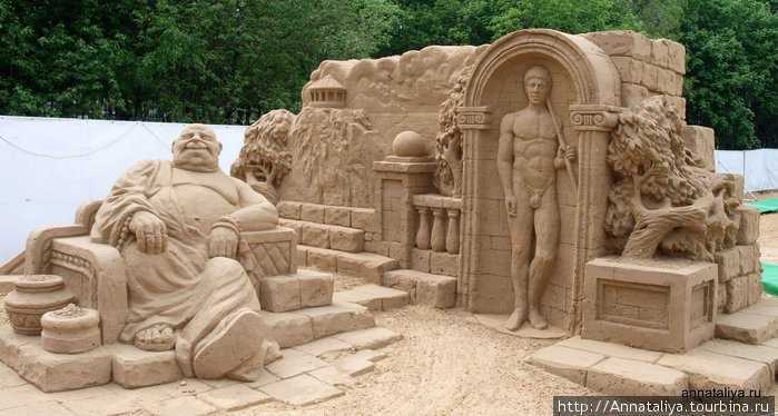 Песчаные скульптуры. Часть 3. Гибель Помпеи Москва, Россия