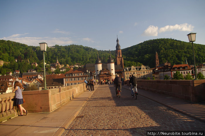 Закат в старом городе (Altstadt) Гейдельберг, Германия