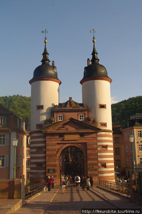 Закат в старом городе (Altstadt) Гейдельберг, Германия