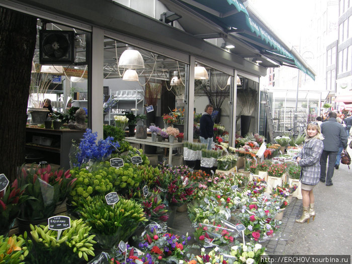 Цветочный рынок Блюменмаркт Амстердам, Нидерланды