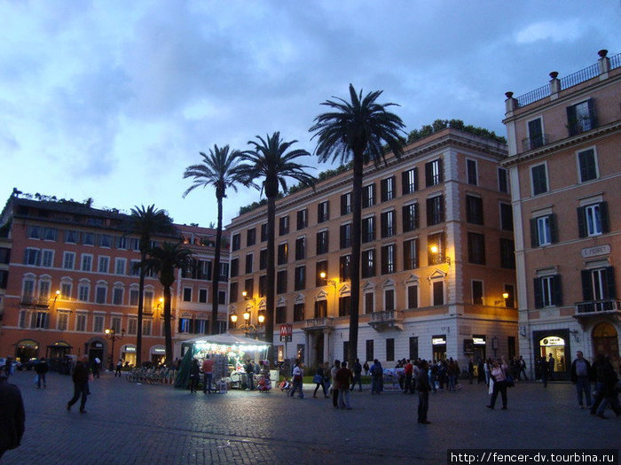 Пальмы — главный символ площади Рим, Италия