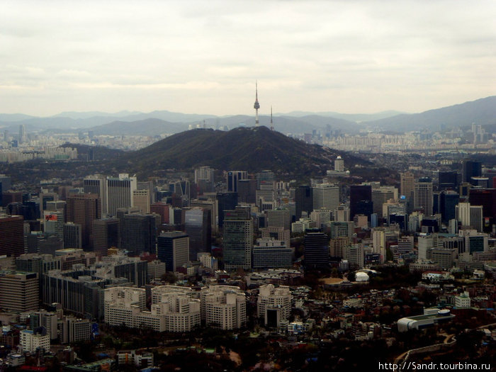 Вид на центр города Сеул, Республика Корея