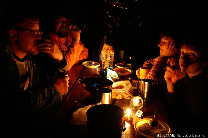 Первая ночь в Хаджохе (Адыгея), ужин при свечах. Адыгея, Россия