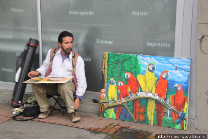 Художник на улице Богота, Колумбия