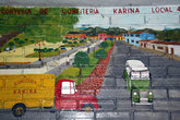 Картина на стене в автовокзале Сан Кристобаля