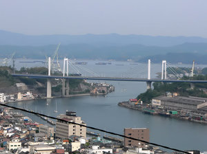 Мост из Ономити на остров Мукаидзима (на котором мы и заблудились), начало дороги Симанами-кайдо, ведущей на Сикоку.