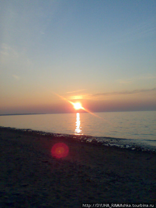 Закат на Азовском море Таганрогский залив Ейск, Россия