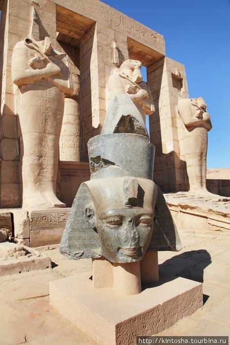 базальтовая голова \малого\ Рамзеса в Рамессеуме Луксор, Египет