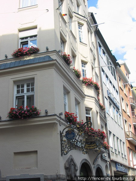 Балкончики в старом городе почти итальянские) Мюнхен, Германия