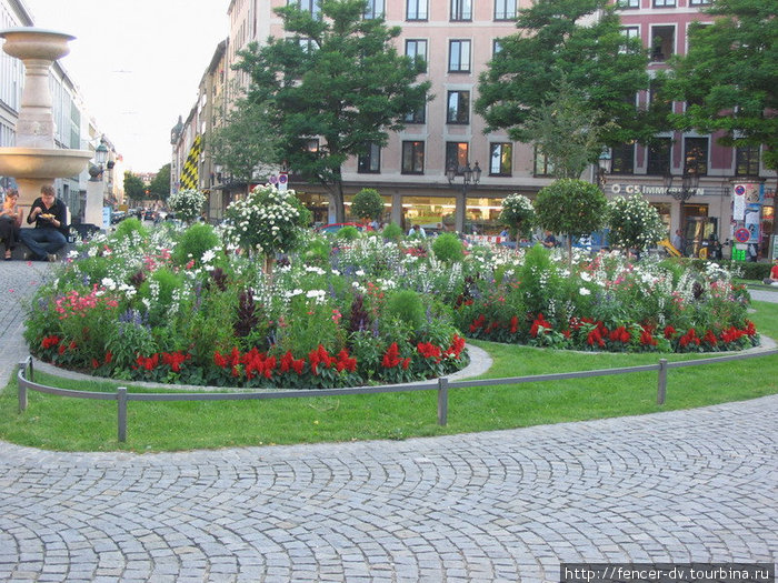 В городе невероятно много цветов Мюнхен, Германия
