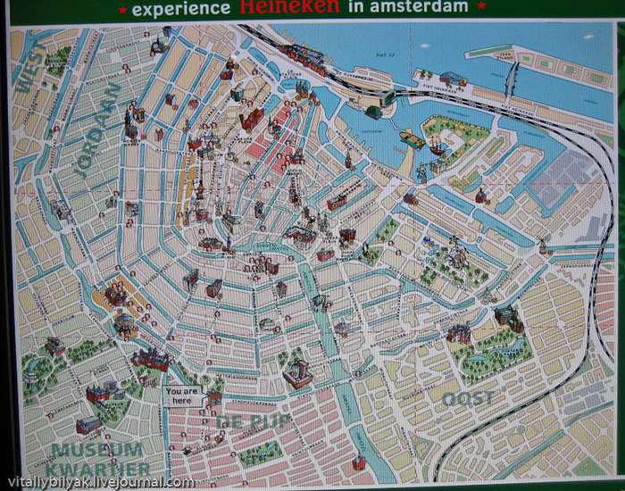 На выходе выдавалась карта сокровищ Heineken! Амстердам, Нидерланды