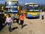 Школьницы у автобусов