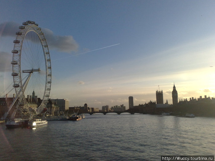 Темза, Биг Бен и London Eye. Лондон, Великобритания