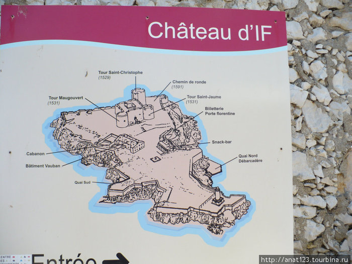 План острова замка Иф Марсель, Франция