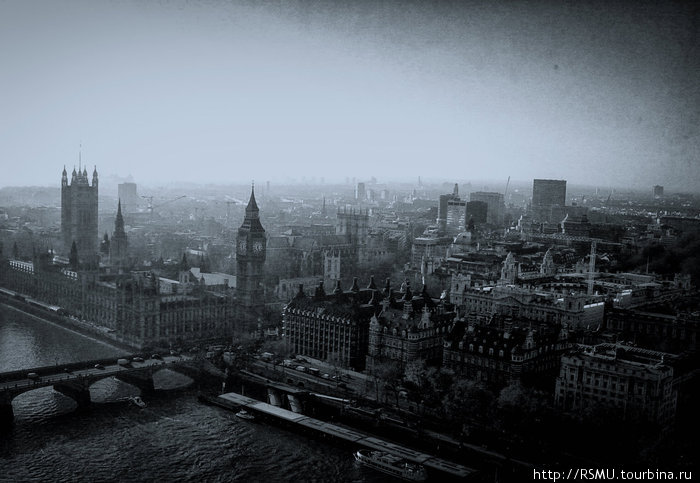 Опять вид с London Eye. Лондон Англия, Великобритания