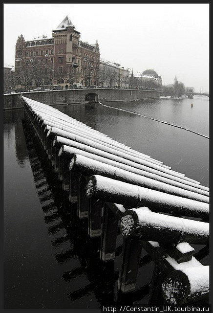 Влтава зимой Прага, Чехия