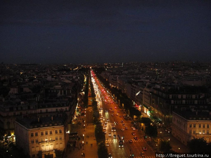 Вид с Триумфальной арки Париж, Франция
