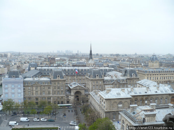Париж со смотровой площадки Нотр-Дамма