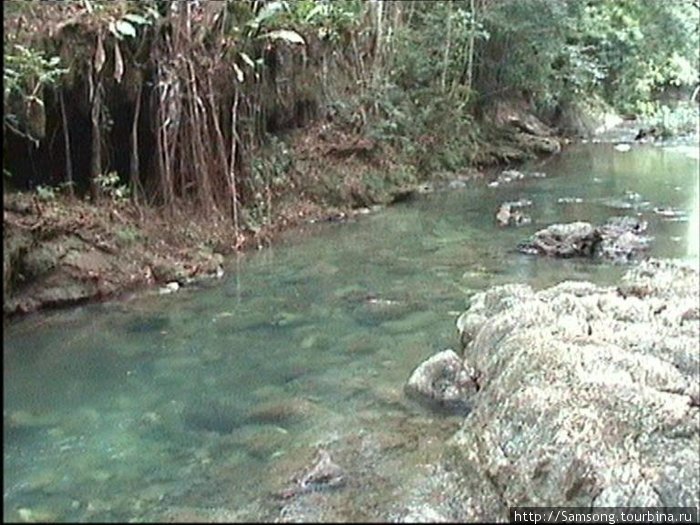 И привела дорога нас вот в такое райское местечко.Течёт речка. Гондурас