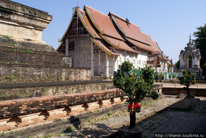 Основание ступы и храм, Ват Чеди-Луанг Чиангмай, Таиланд