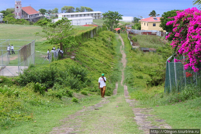 Тропа к деревне, всё население острова живёт около моря, в середине острова только зелёная природа Гренада