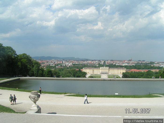 Панорама дворца и парка Вена, Австрия