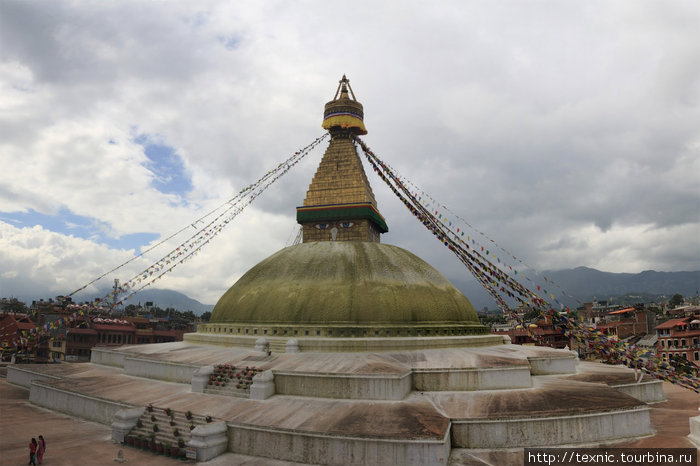 Ступа Boudanath, панорама из 7 кадров Катманду, Непал
