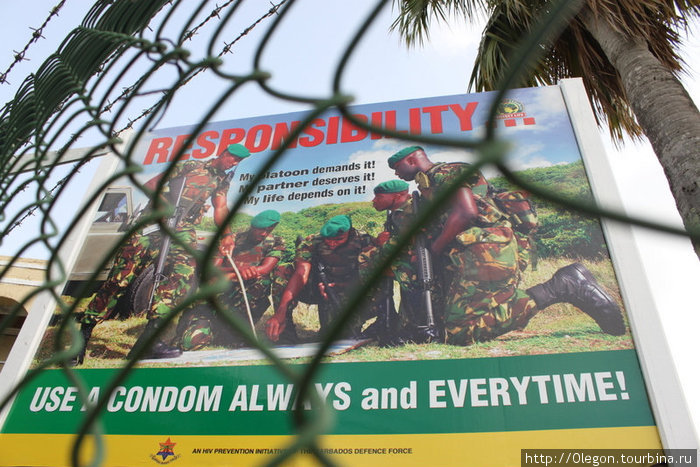 Плакат: Используй кондом всегда и везде Барбадос