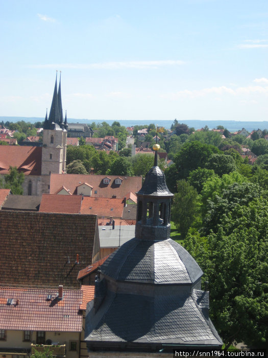 Церкви с башни Воронов Мюльхаузен, Германия