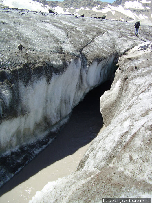 Трещина — ледник Большой Азау Карачаево-Черкесская Республика, Россия