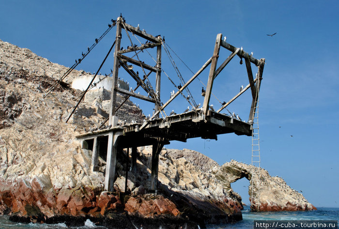 висячий мост на Балестас, построенный сборщиками гуано Острова Бальестас Национальный Резерват, Перу