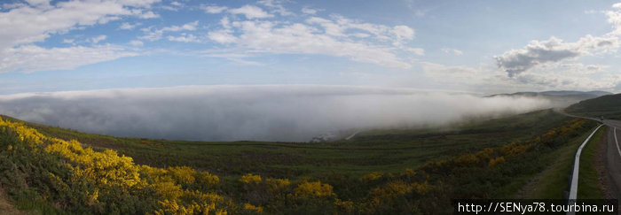 Туман над Северным морем Шотландия, Великобритания